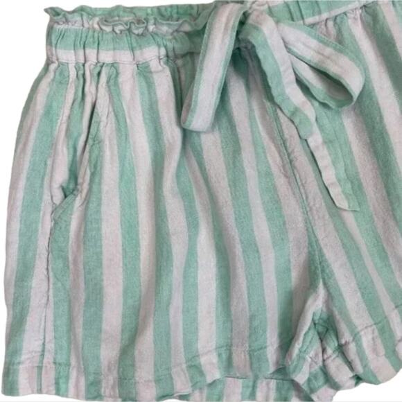 Stoney Clover Lane x Target Paperbag Shorts Mint Green White Striped Women Med - Picture 5 of 11
